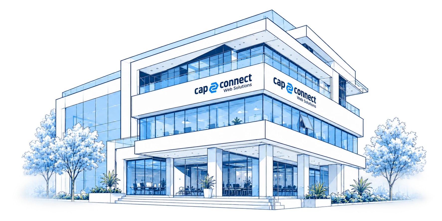 Illustration architecturale d’un bâtiment Cap Connect